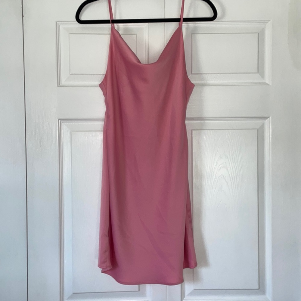 UO Mallory Mini Satin Slip Dress